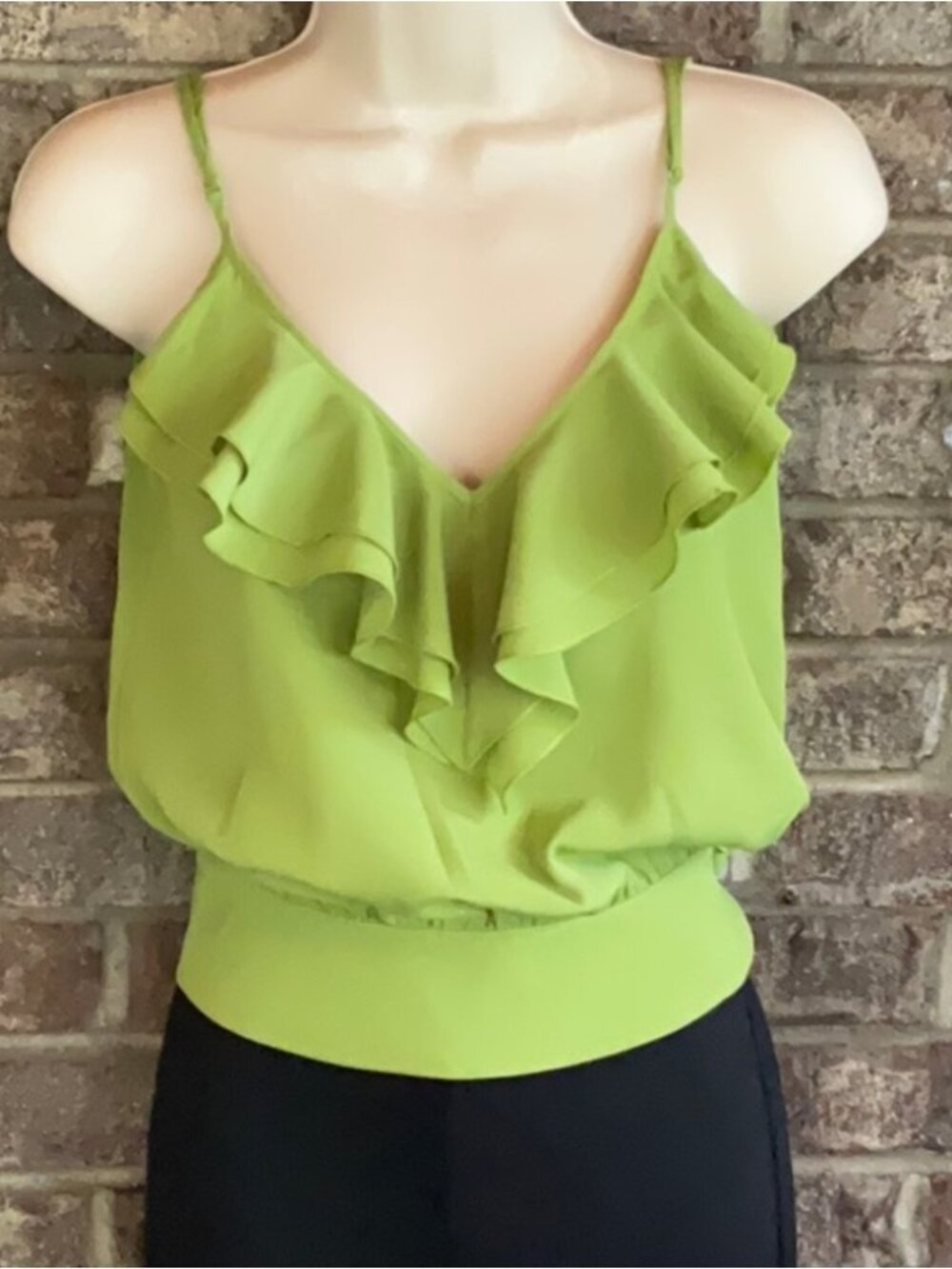 Green neck top